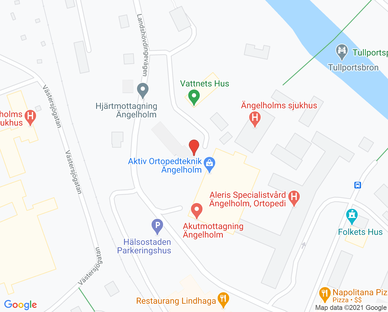 Karta till Barn- och ungdomspsykiatrimottagning första linjen Ängelholm