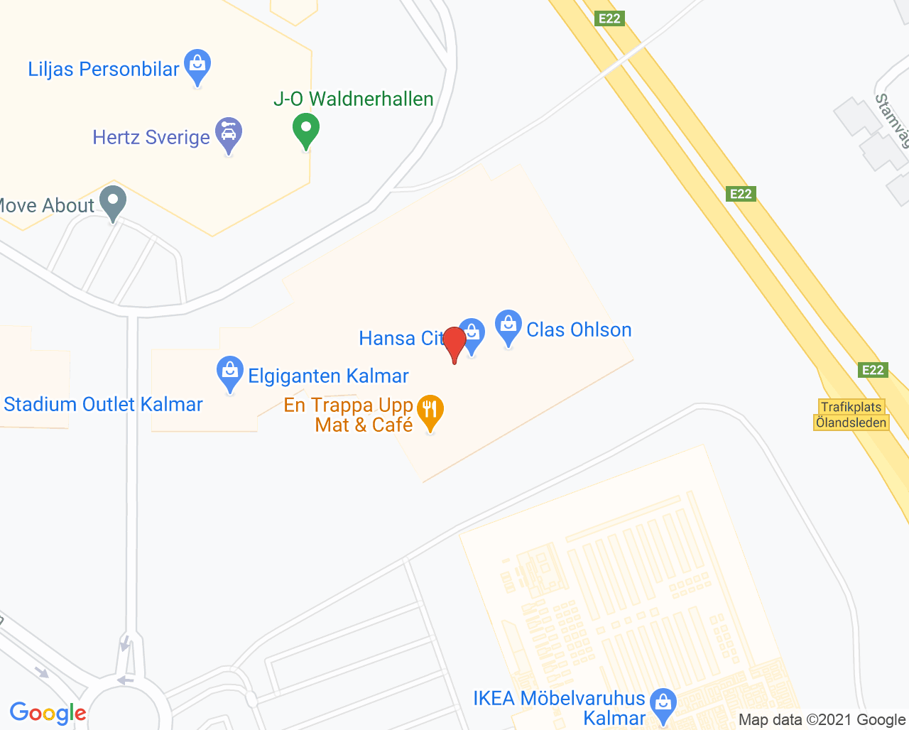 Karta till Synsam Kalmar Hansa City