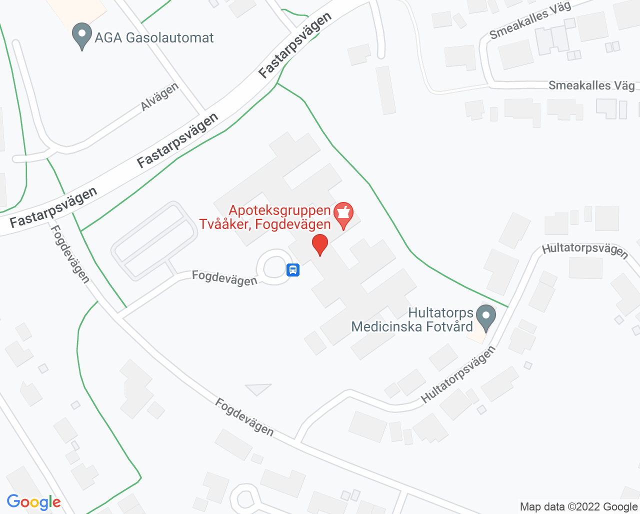 Karta till Psykosociala mottagningen Tvååker