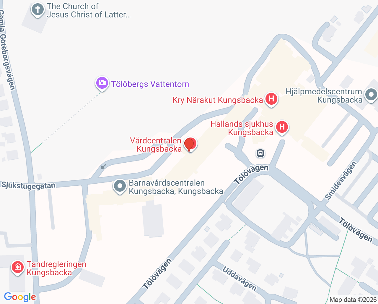Karta till Barnhälsovårdspsykologmottagningen Kungsbacka