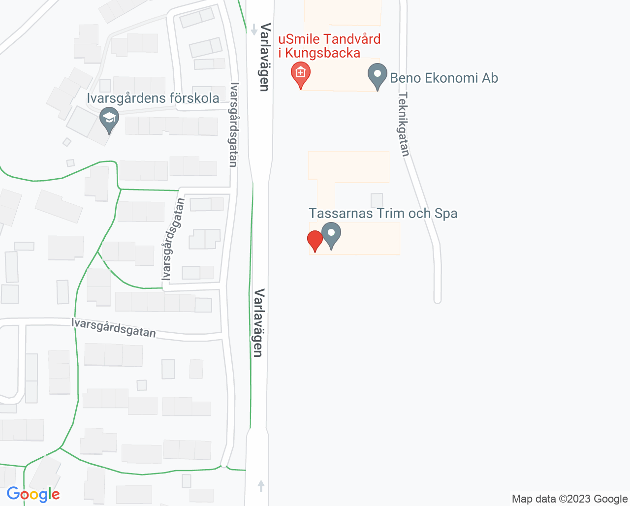 Karta till Arbetsterapin Stenblomman, Kungsbacka