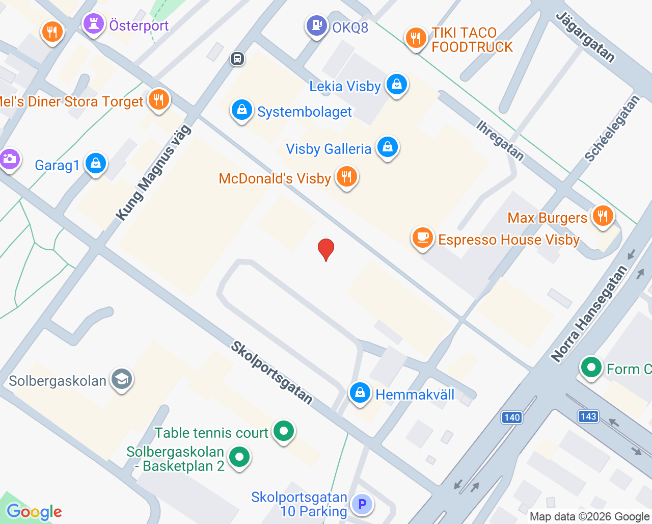 Karta till Synsam Recycling Outlet Visby