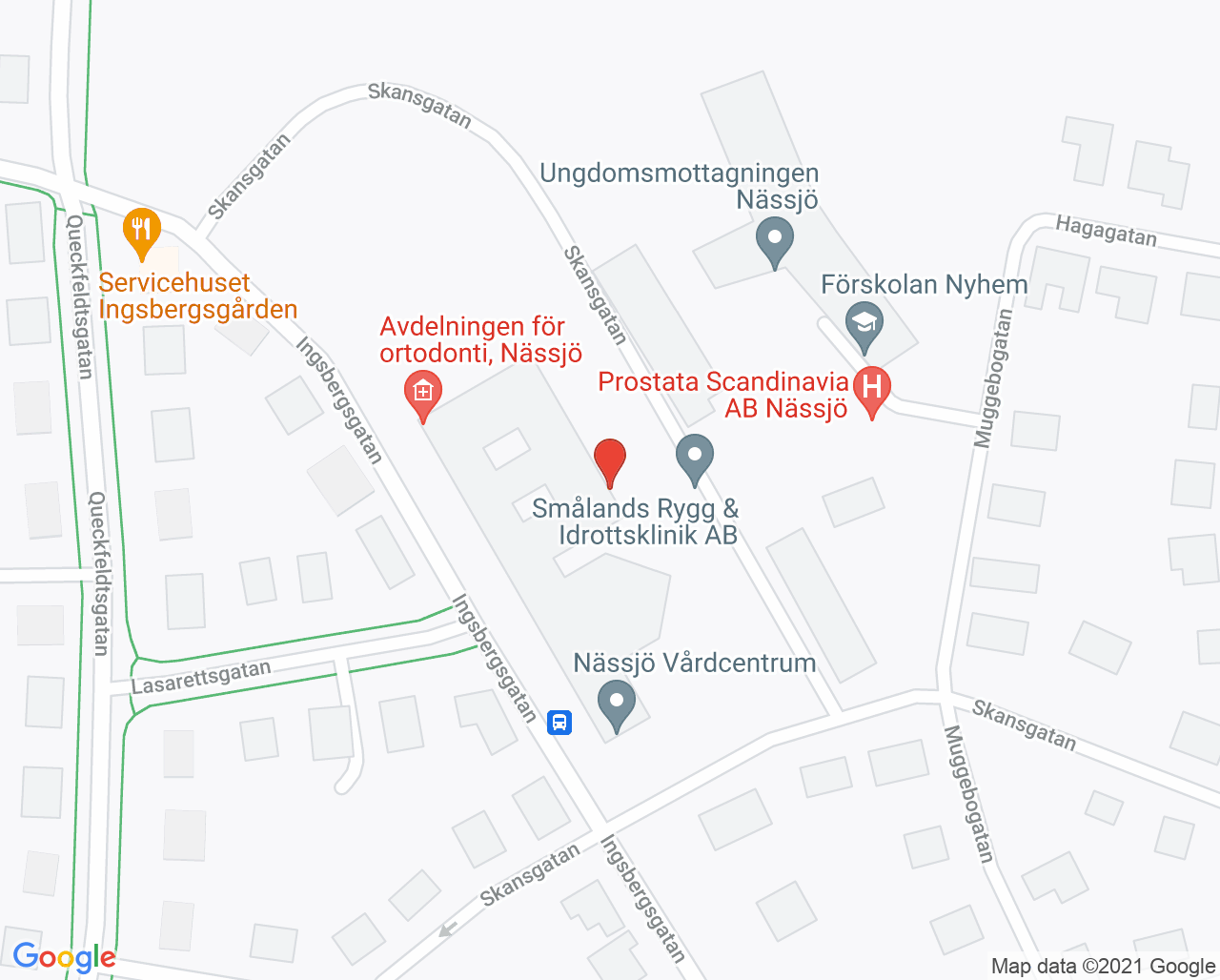 Karta till Blodbussen Nässjö