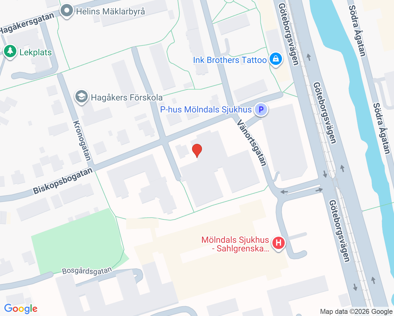 Karta till Specialistkliniken för bettfysiologi Mölndal, Mölndal