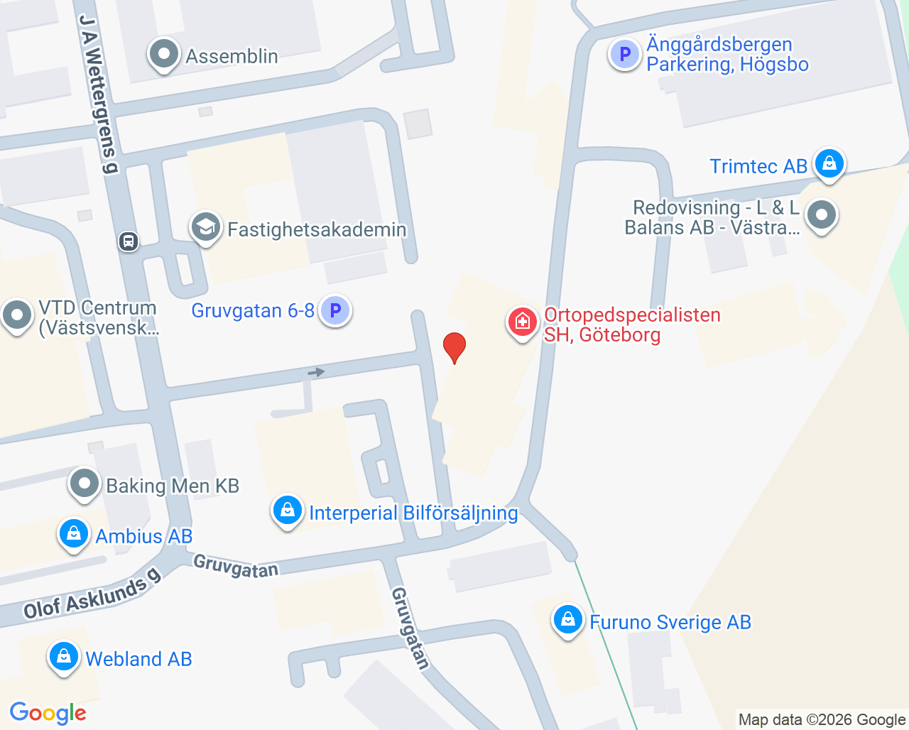 Karta till Oris Dental Högsbo