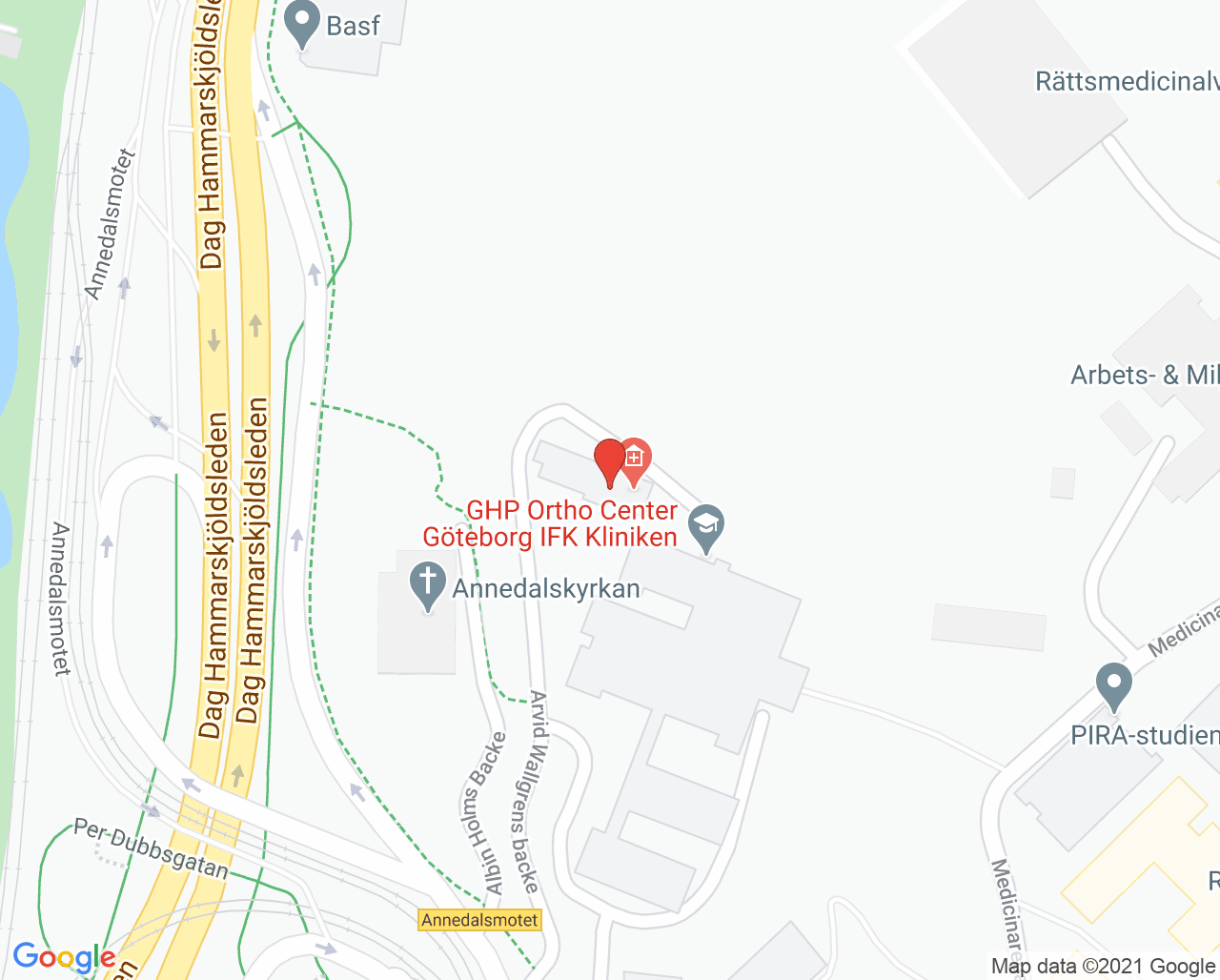 Karta till Capio Ortho Center Göteborg Ortopedi, Göteborg