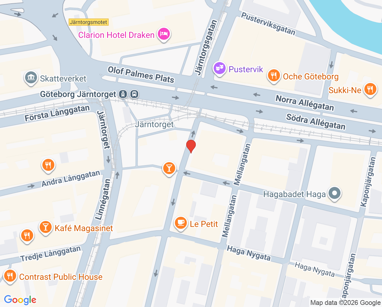 Karta till Haga mödra- barnhälsovårdsteam, Göteborg