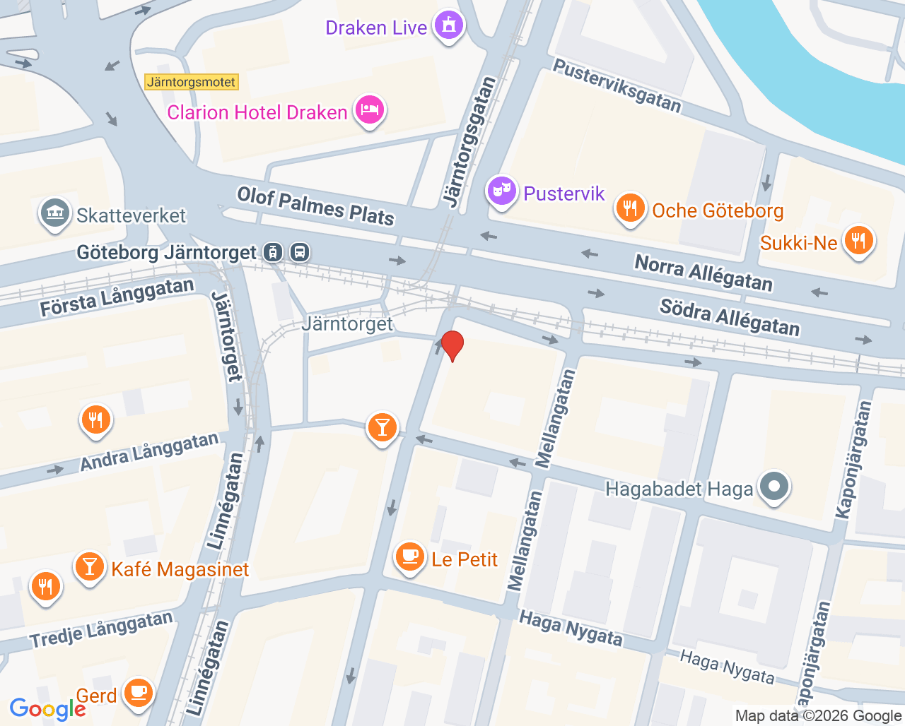 Karta till ACT-mottagning Göteborg, Göteborg