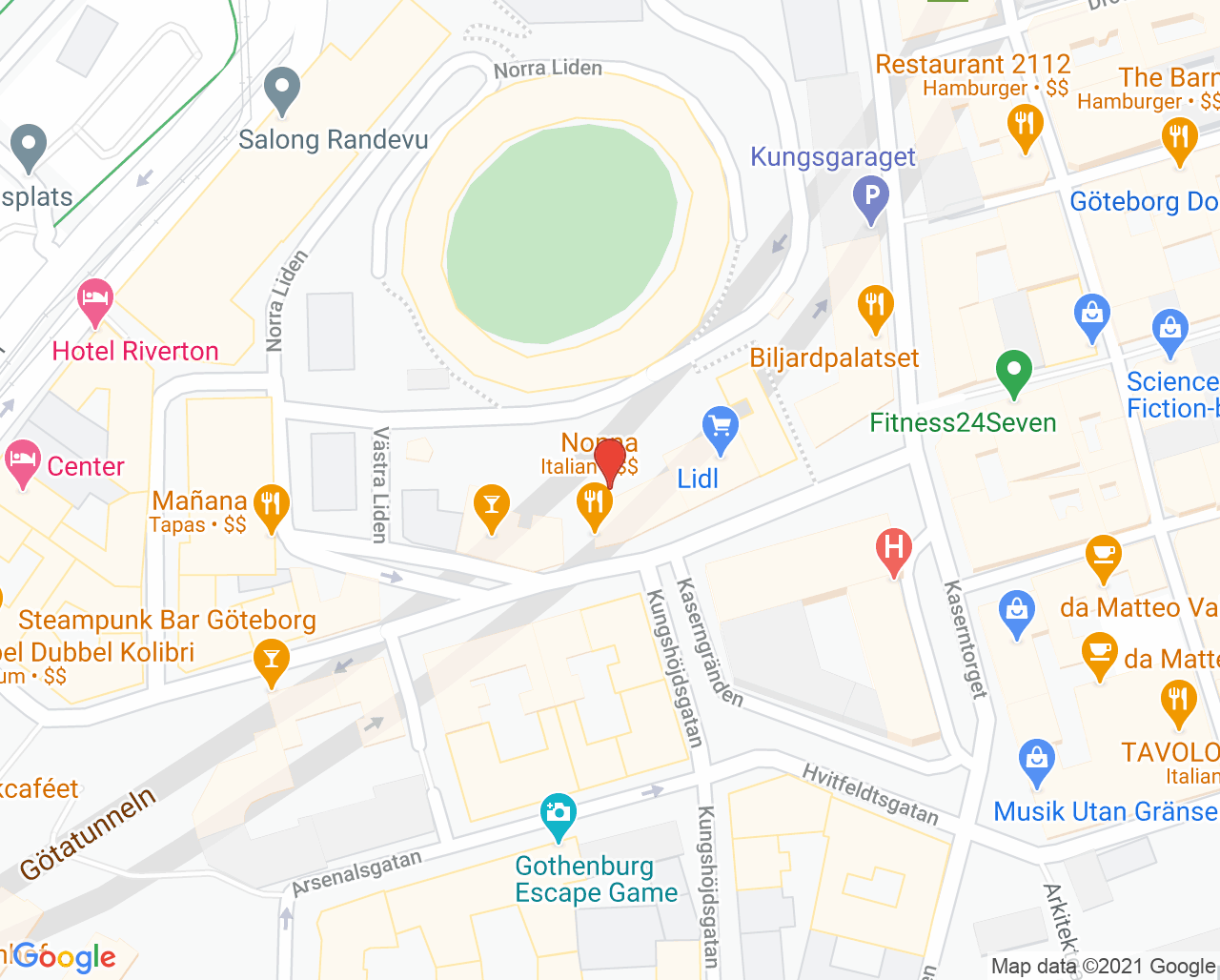 Karta till Neuropsykiatrisk mottagning barn och ungdom, Göteborg