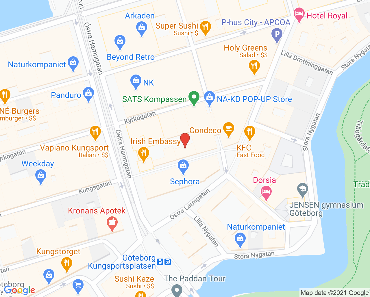 Karta till Synsam Göteborg Kungsgatan