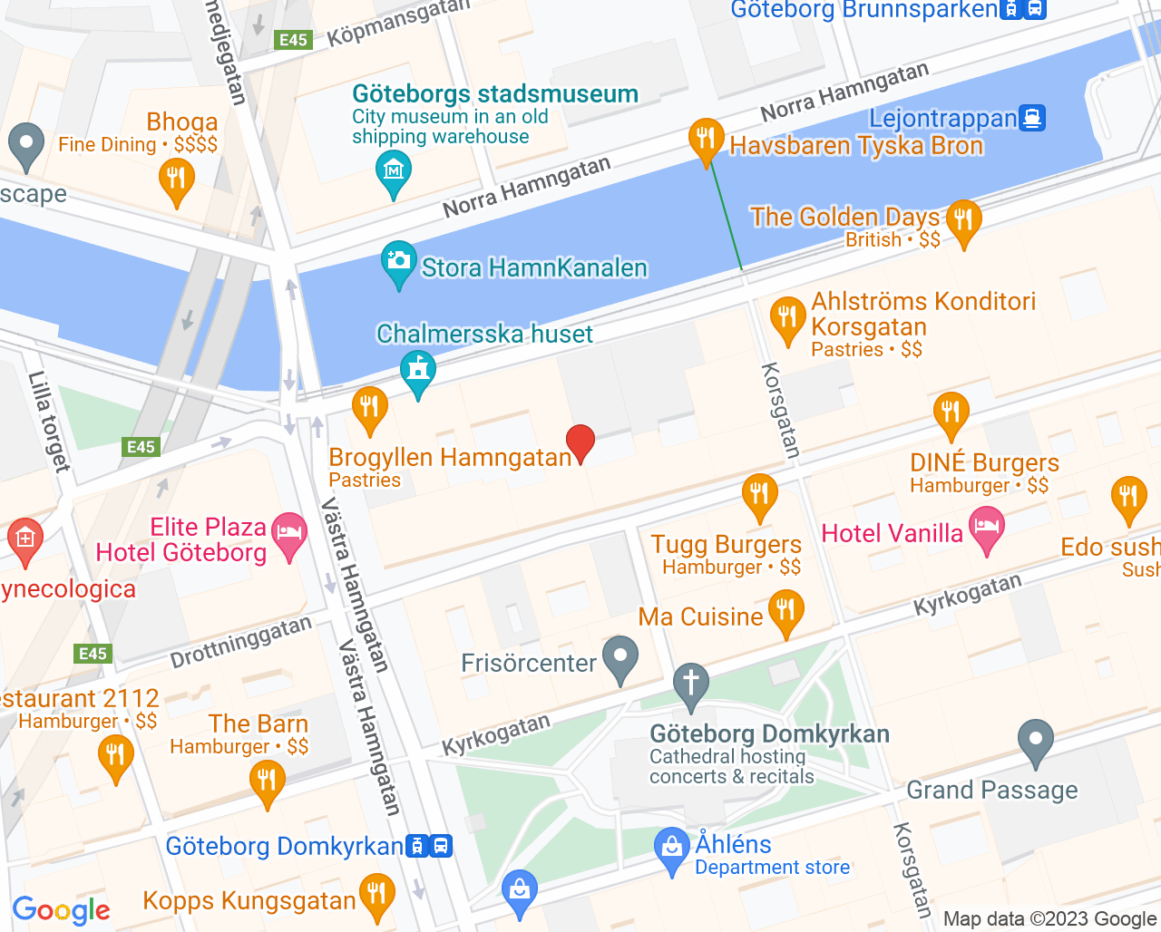 Karta till BUP DBT-mottagning, Göteborg
