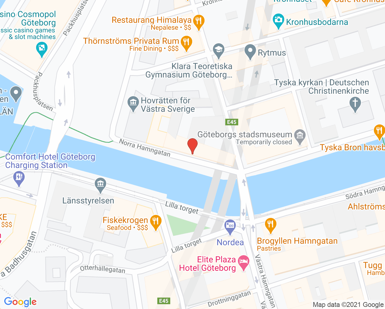 Karta till Mini-Maria Centrum, Göteborg