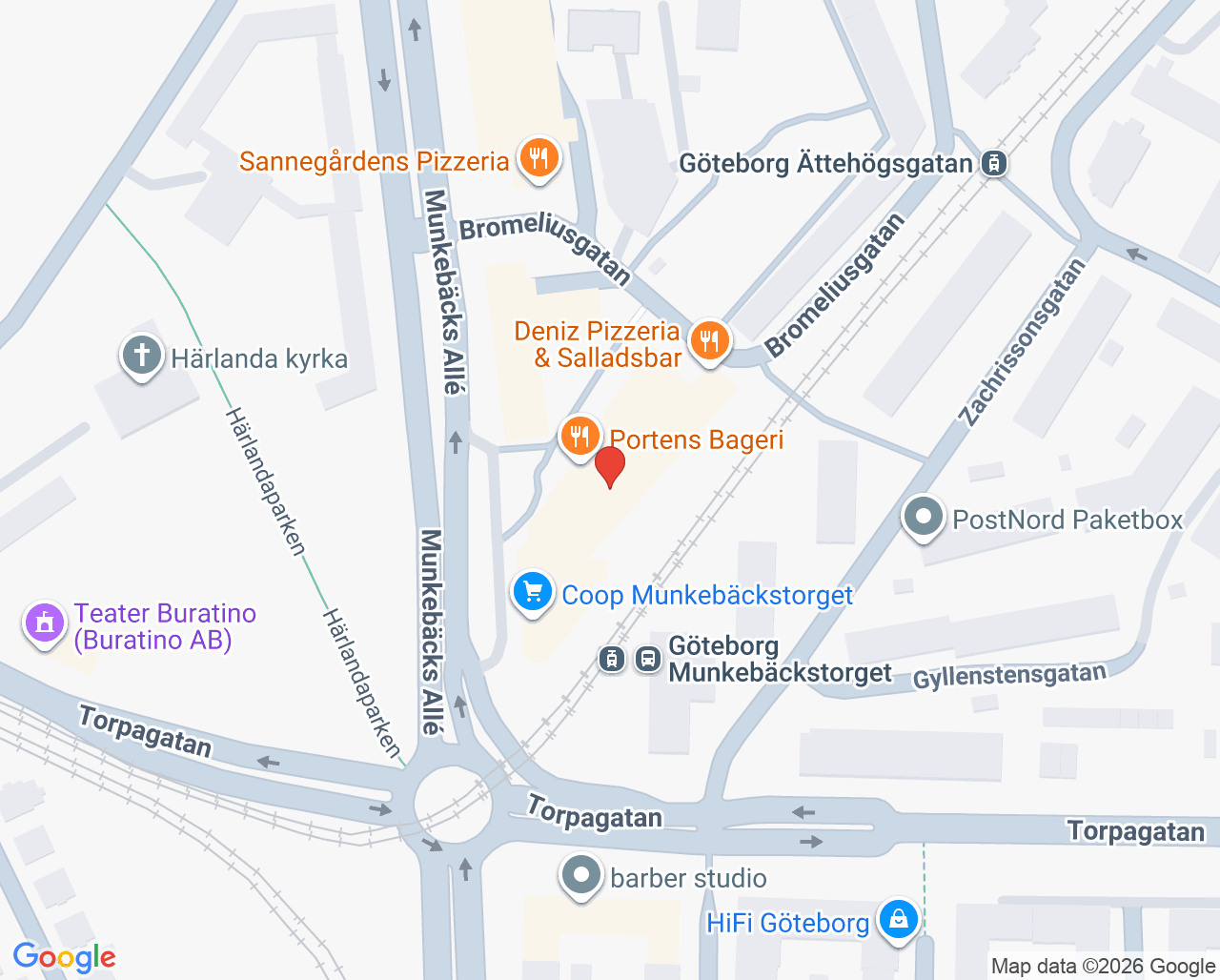 Karta till Synsam Göteborg Munkebäck