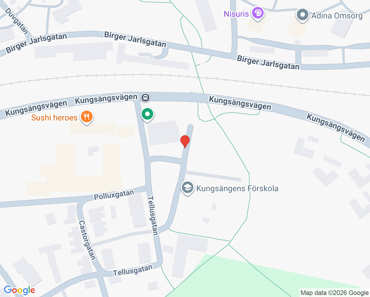 Karta till Distriktsläkarmottagningen Wasa Vårdcentral Huskvarna, Jönköping
