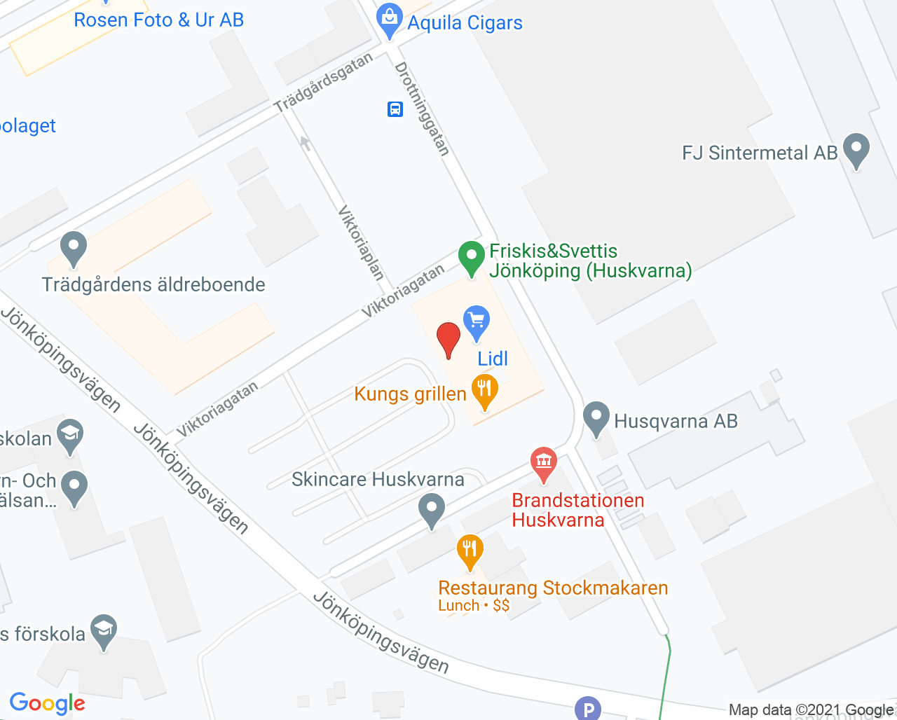 Karta till Läkarhuset Huskvarna vårdcentral