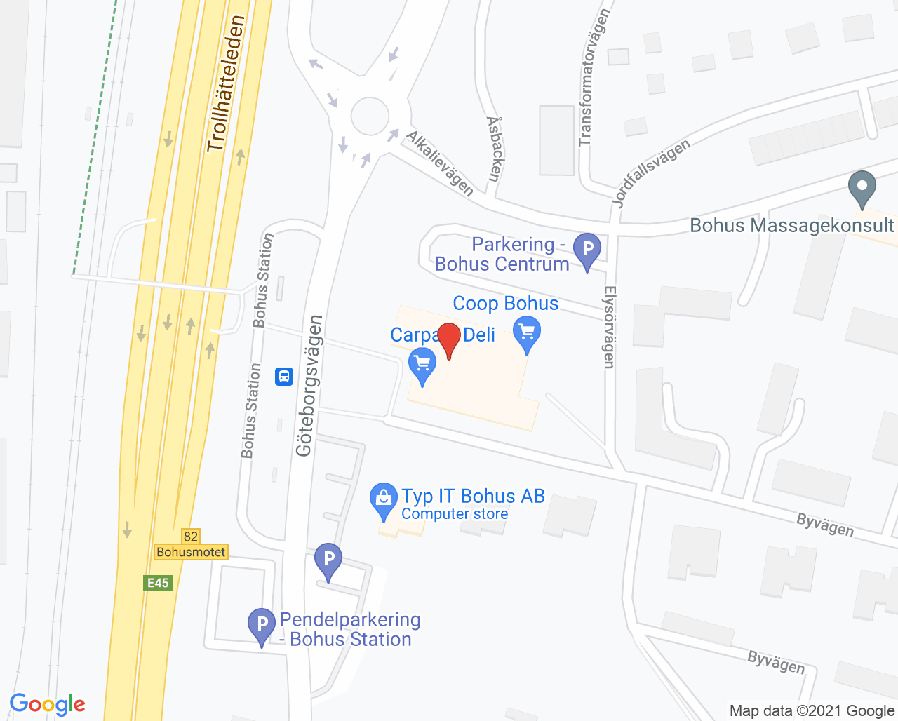 Karta till Bohus Fysioterapi Rehab
