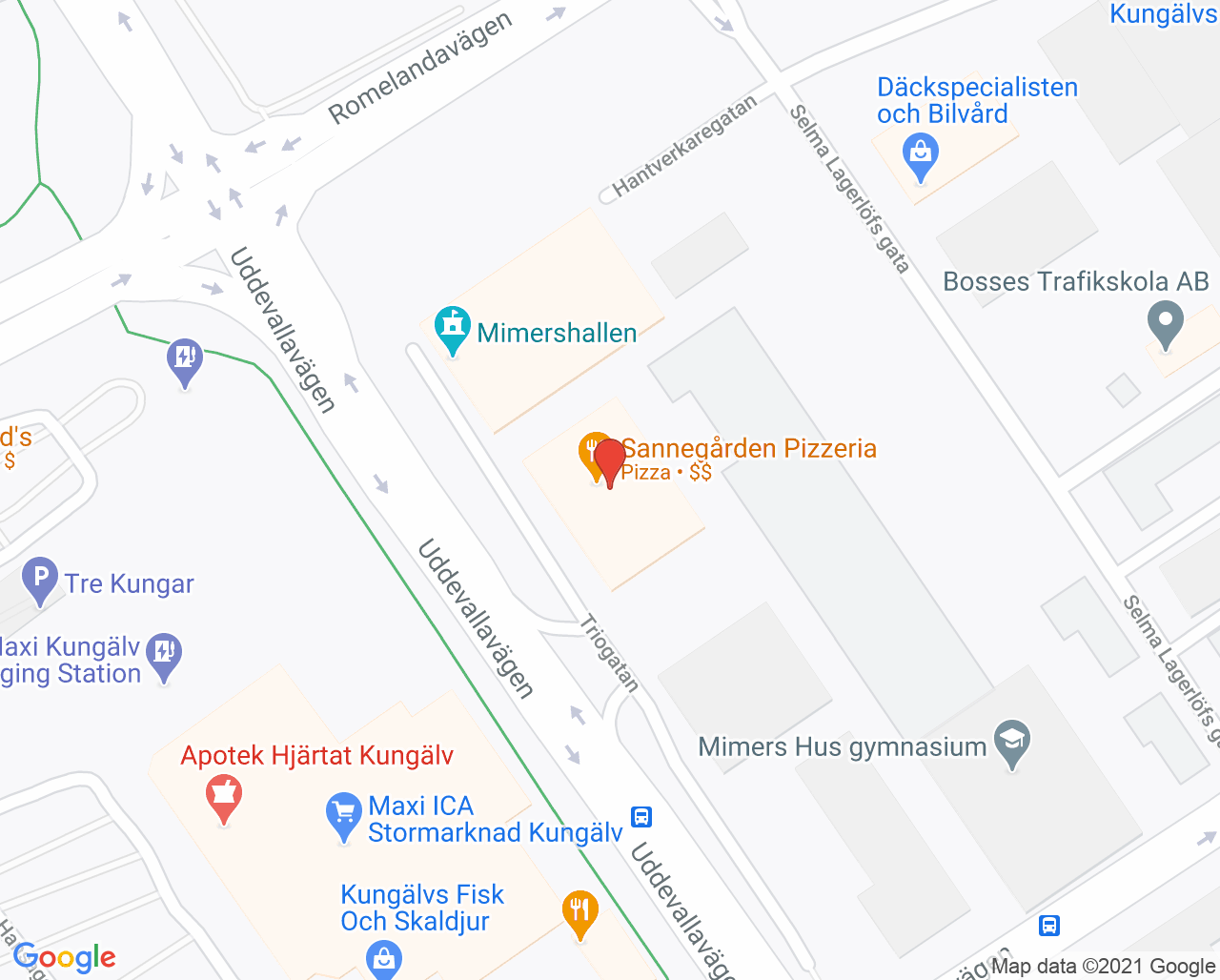 Karta till Centrumpraktiken Rehab, Kungälv