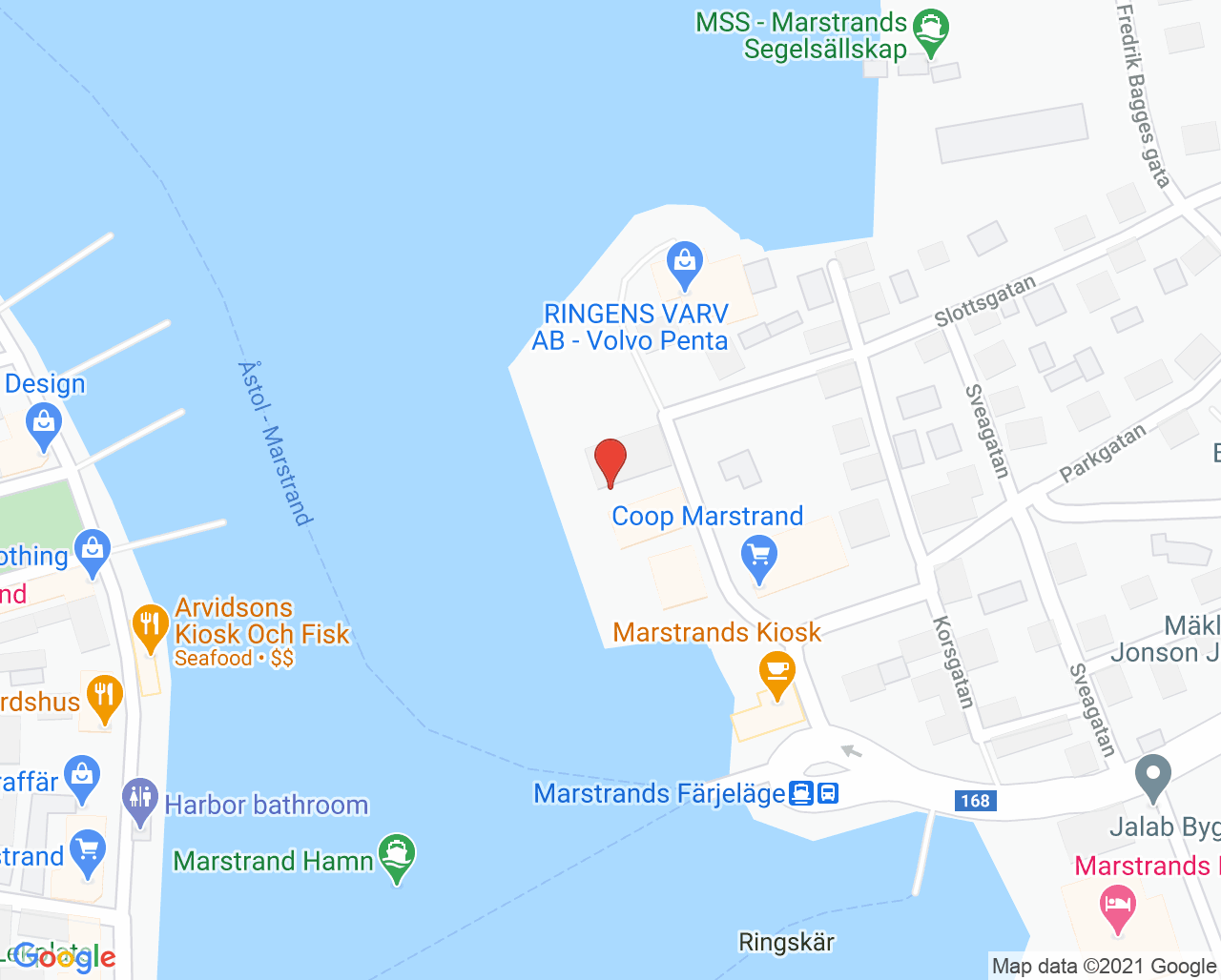 Karta till Vårdcentralen Kusten Marstrand Filial, Marstrand