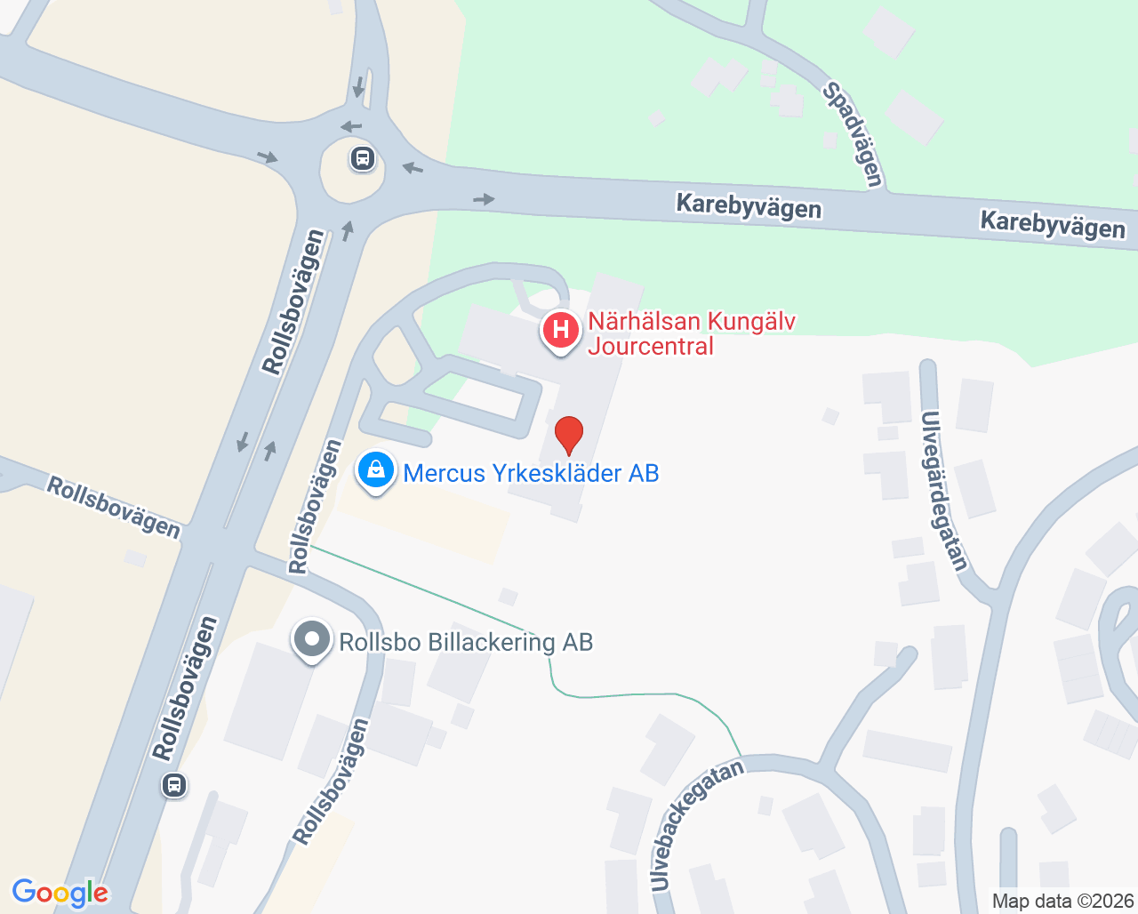 Karta till Närhälsan Solgärde rehabmottagning, Kungälv
