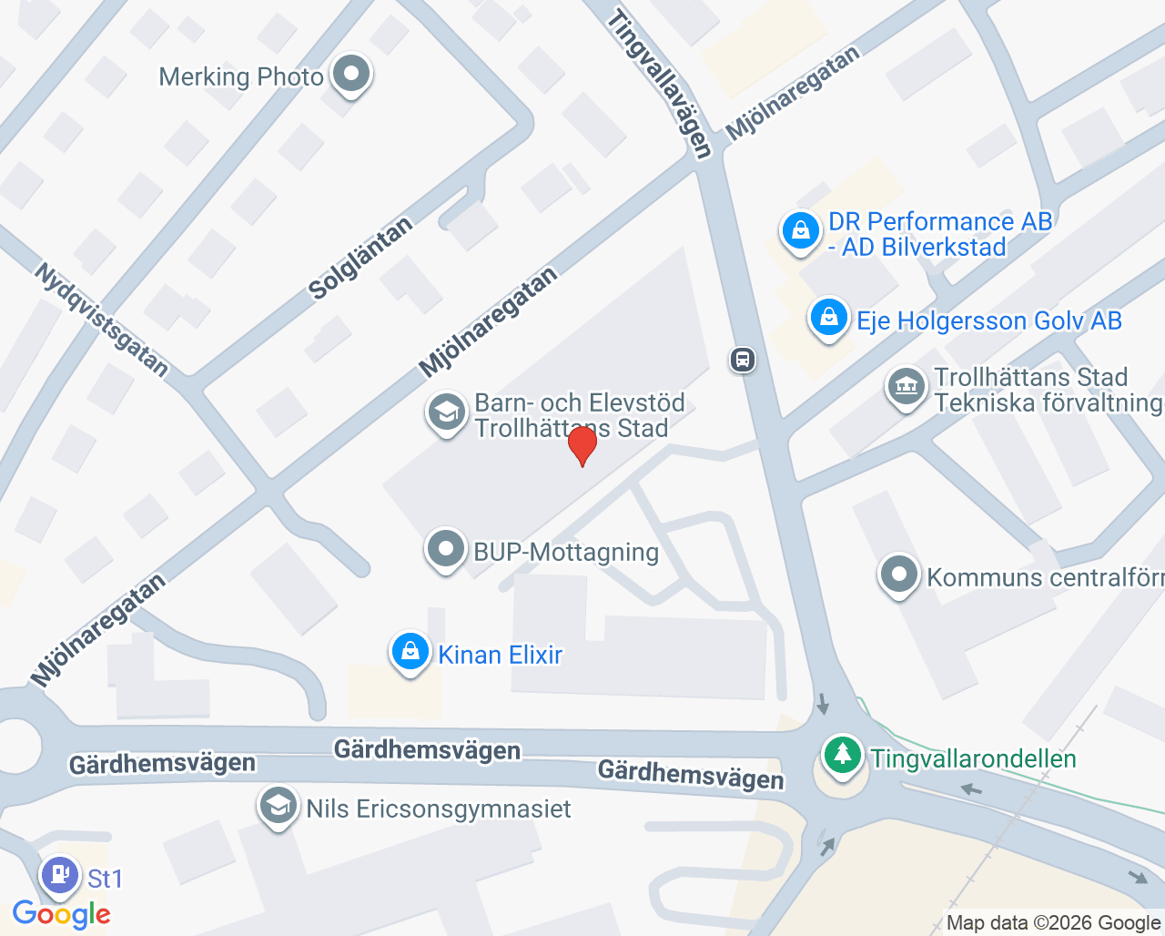 Karta till Mini-Maria Trollhättan, Trollhättan