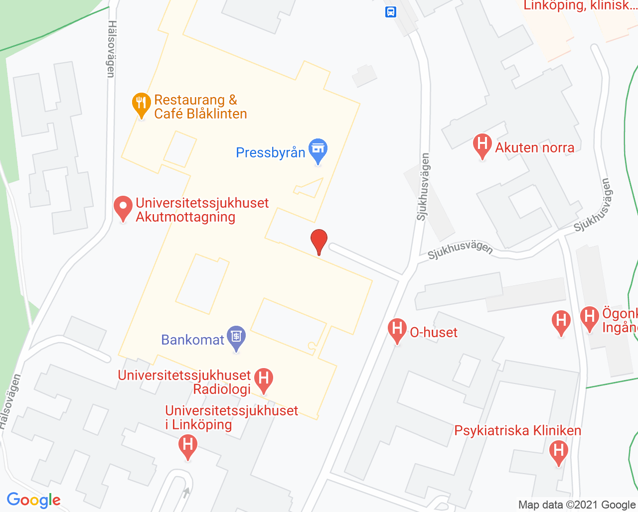Karta till Hand- och plastikkirurgiska kliniken US, Linköping