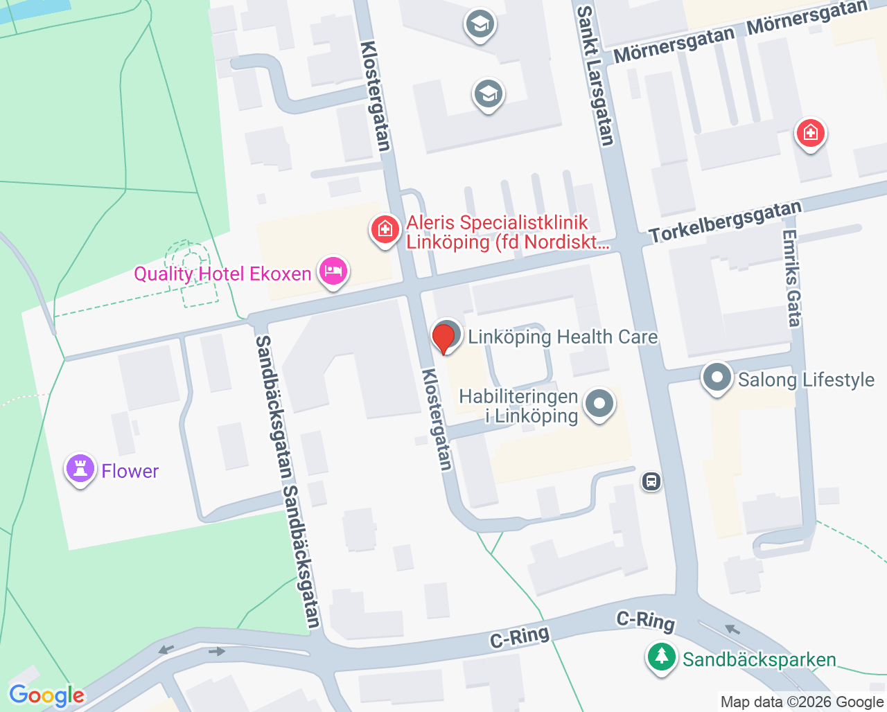Karta till Linköping Health Care