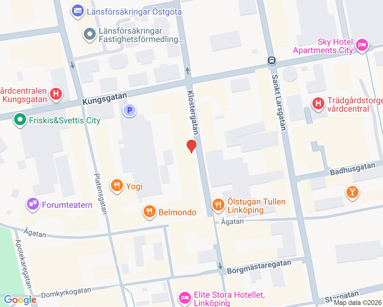 Karta till Linköping hälsocenter AB, Linköping
