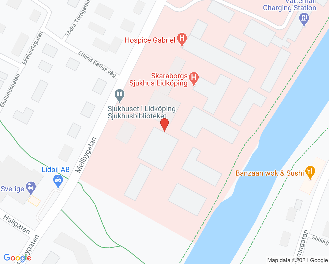 Karta till Onkologimottagning  Lidköping