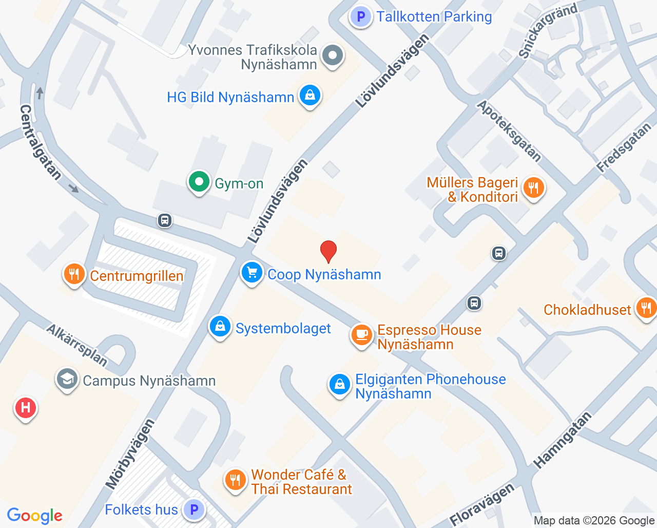 Karta till Synsam Nynäshamn