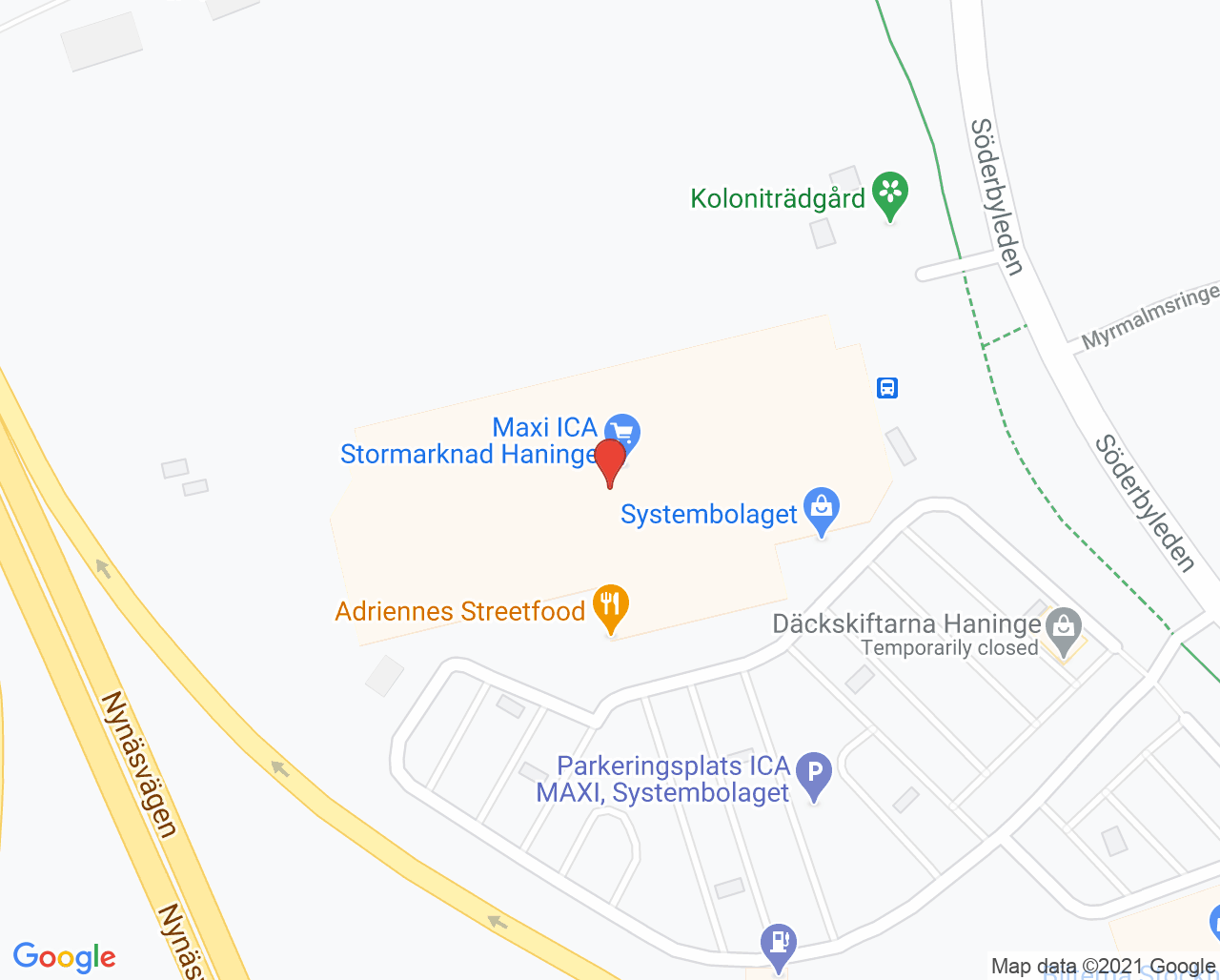 Karta till Synsam Haninge Söderby