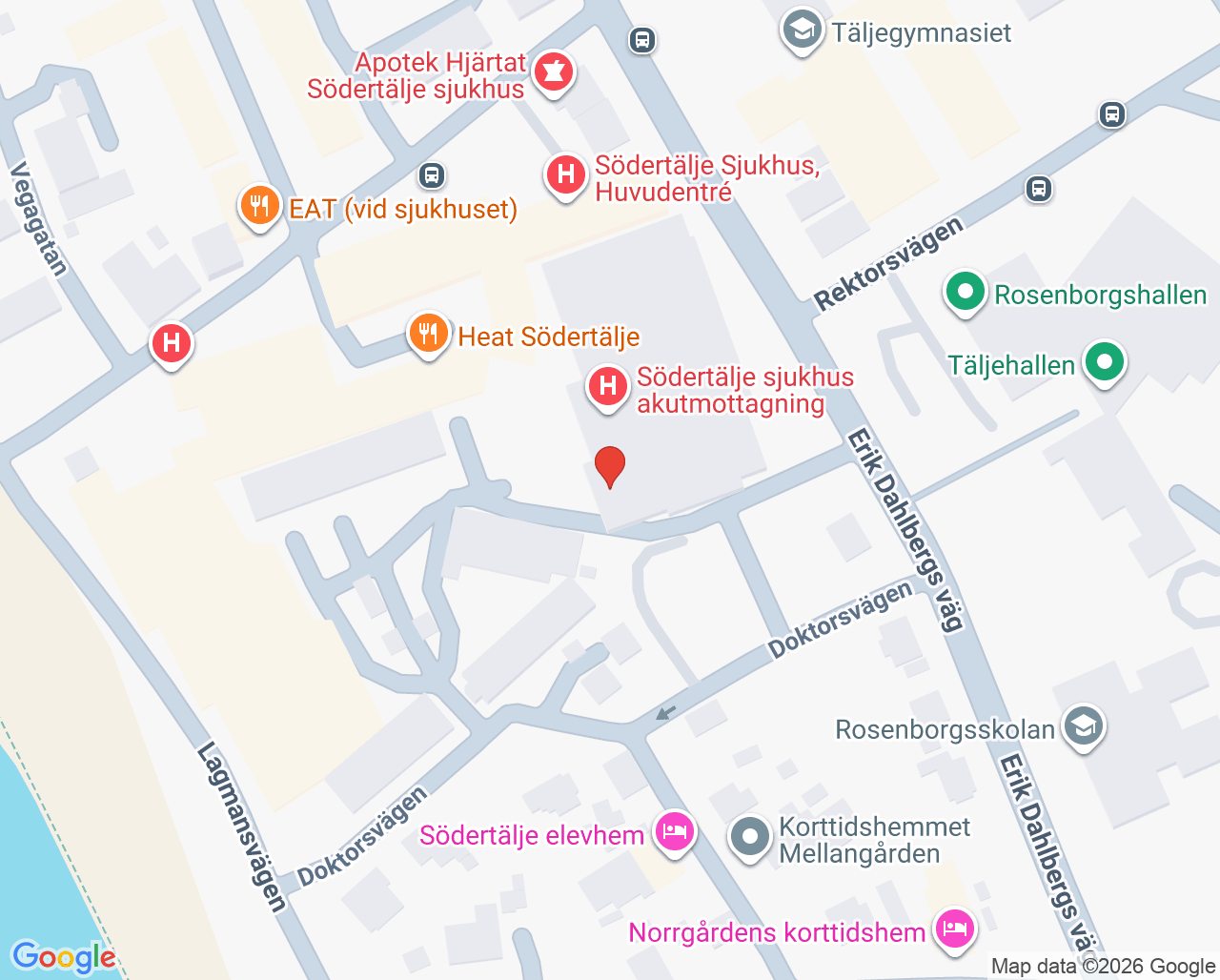 Karta till BB - Förlossning, VO Kvinnor-Barn, Södertälje sjukhus