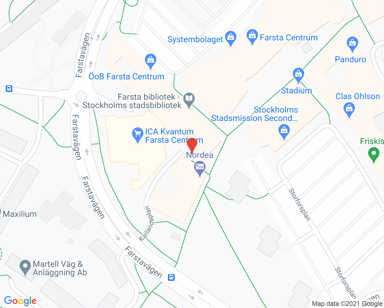 Karta till Capio BVC Farsta amningsmottagning