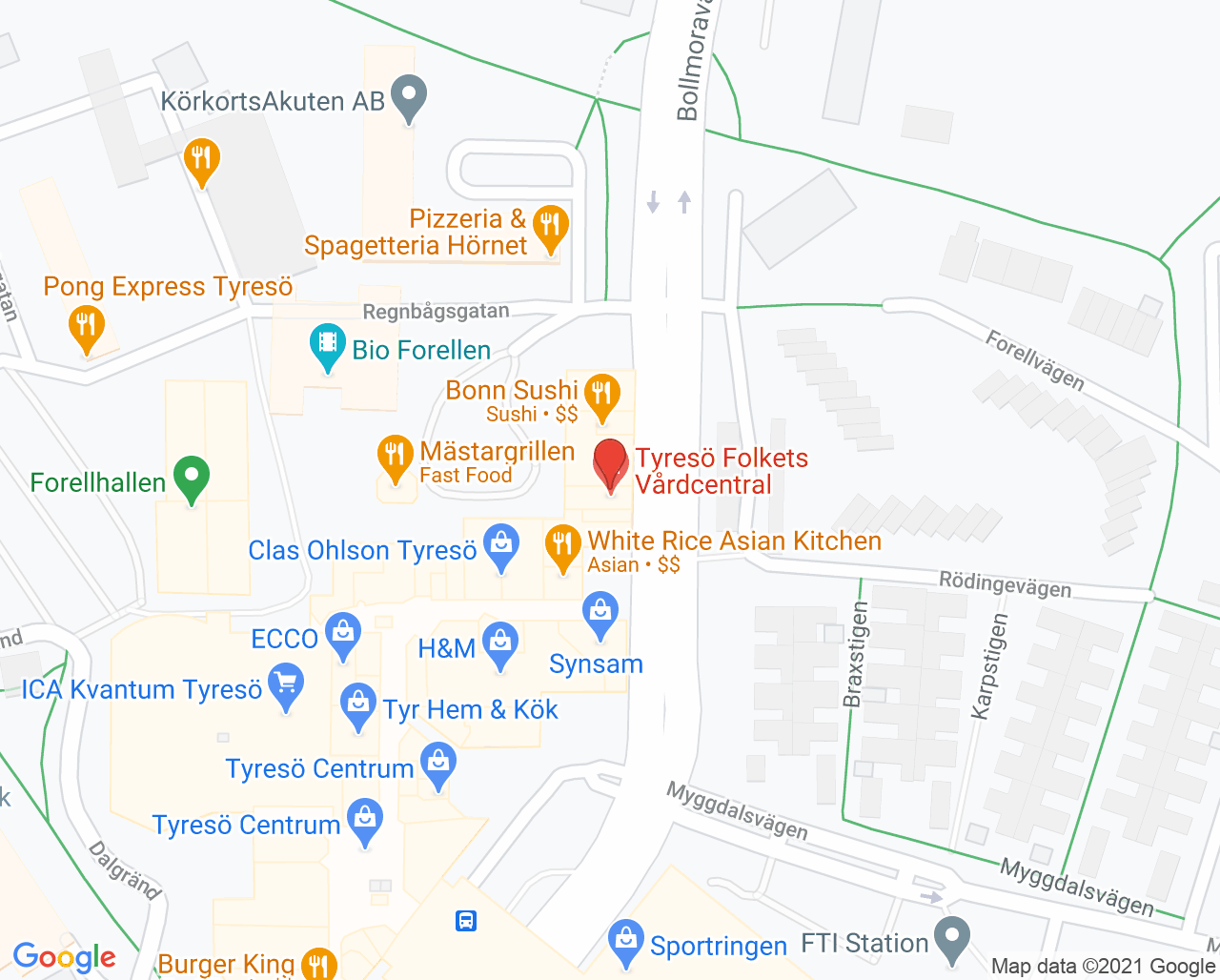 Karta till Audika Tyresö