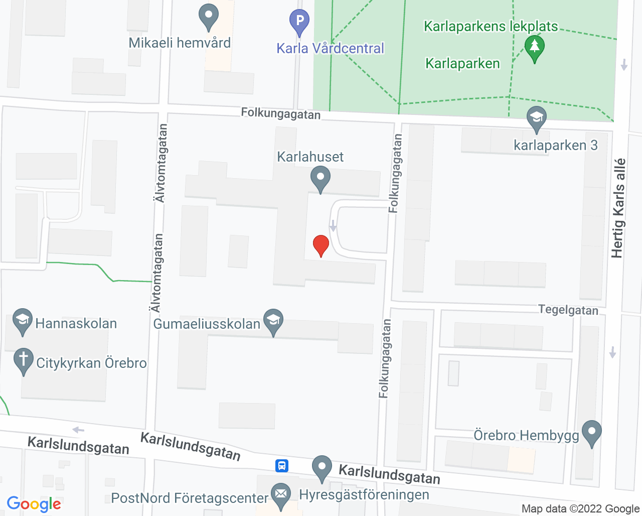 Karta till Syncentralen, Örebro