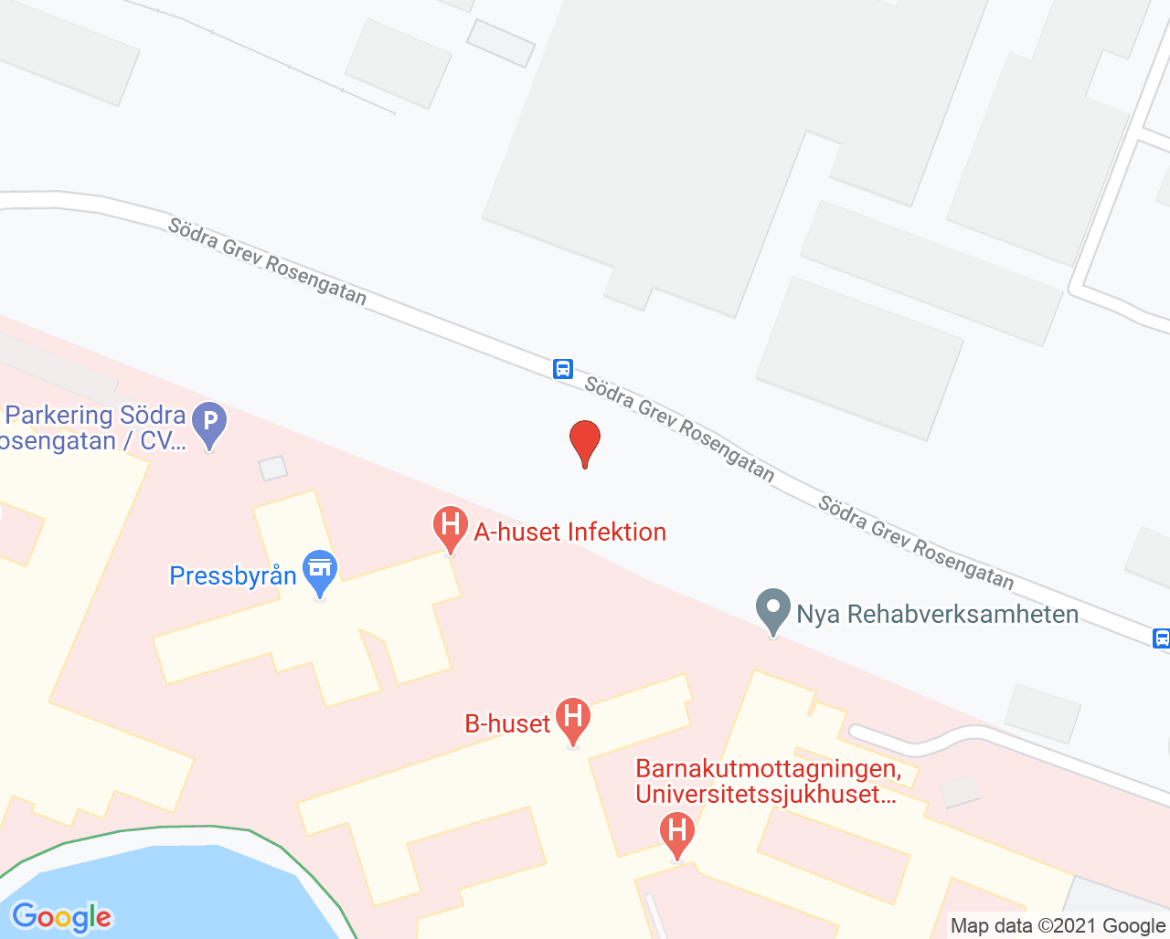 Karta till Lungsektionen Universitetssjukhuset Örebro, Örebro