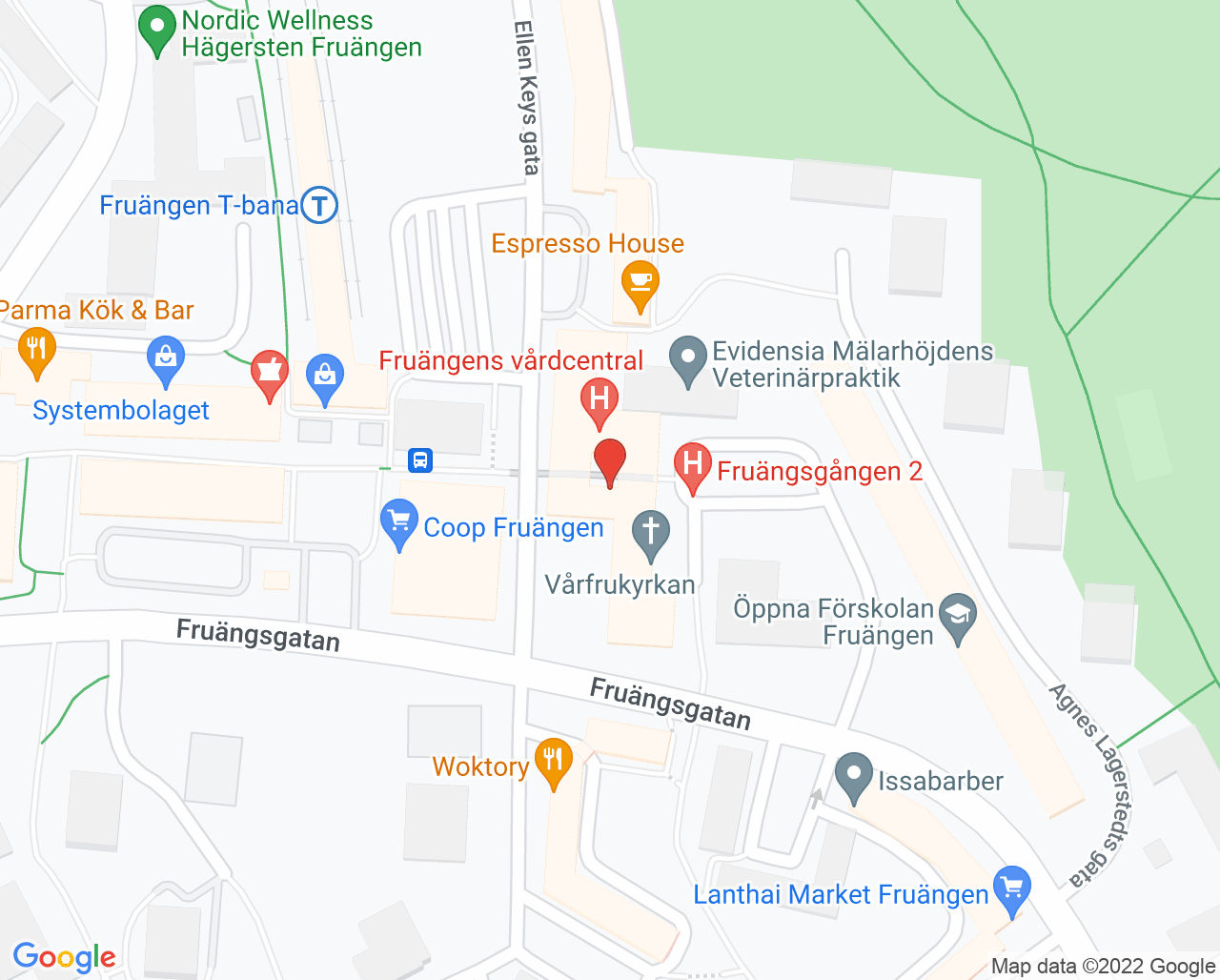 Karta till Vital Fruängen