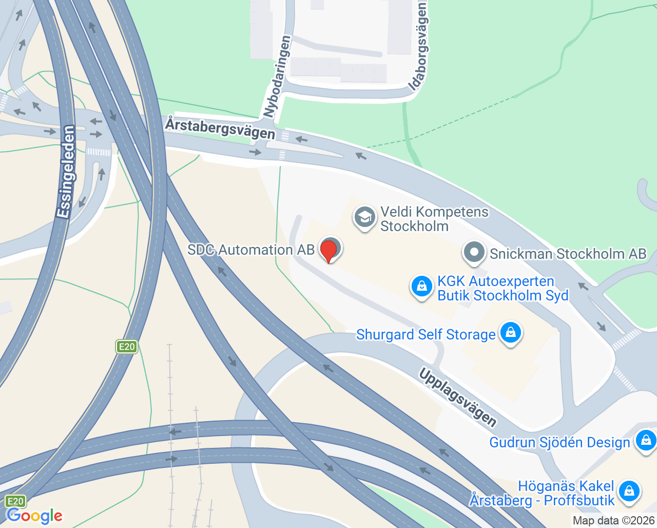 Karta till Aleris ASIH Söderort