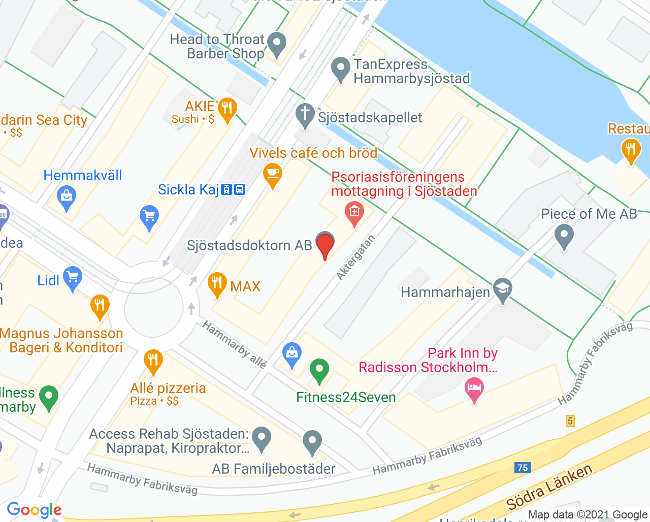 Karta till Sjöstadsdoktorn