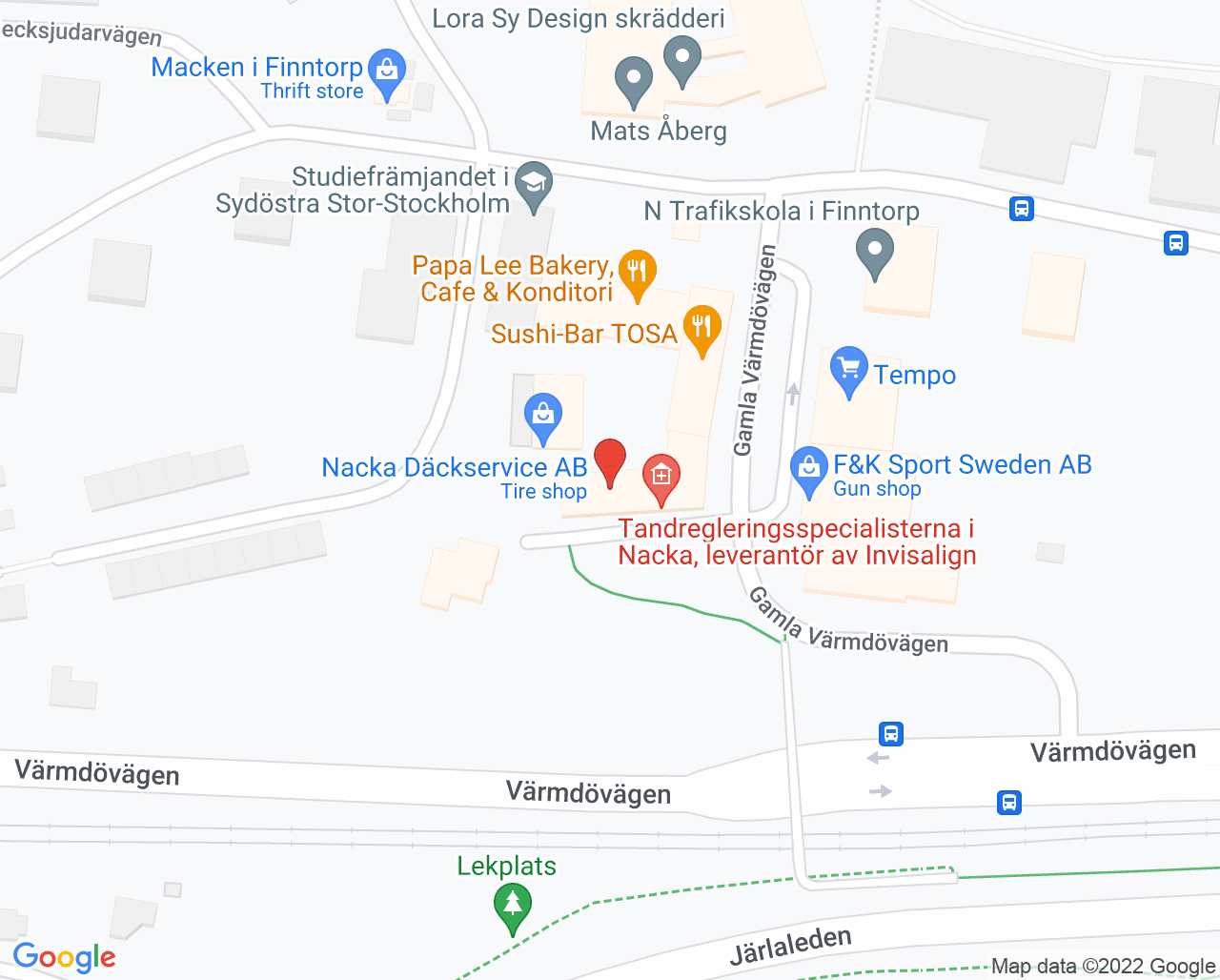 Karta till Tandregleringsspecialisterna