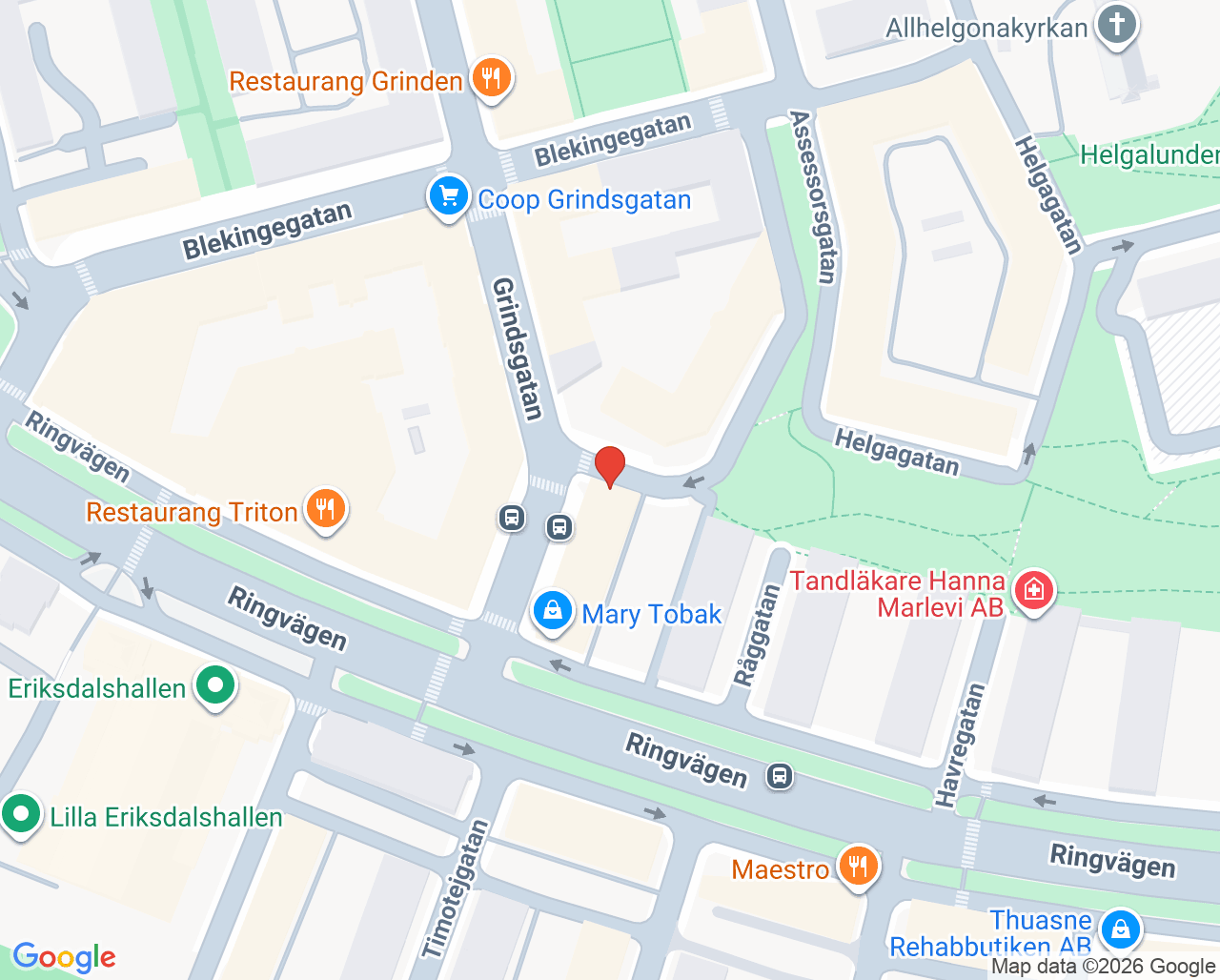 Karta till Anja Gebhardt Psykoterapi Södermalm