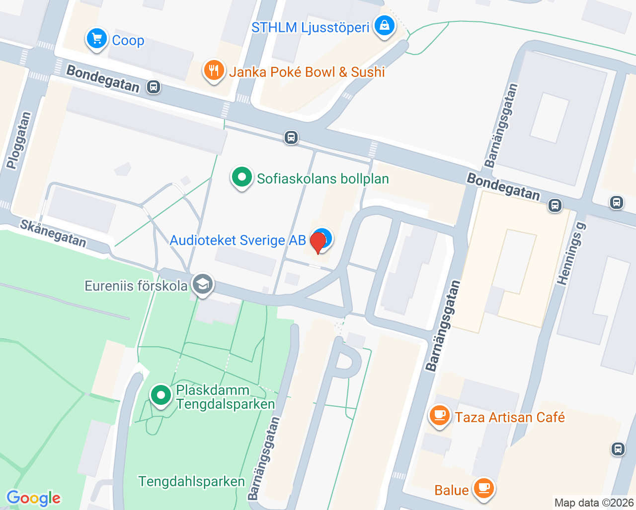 Karta till Audioteket, Södermalm