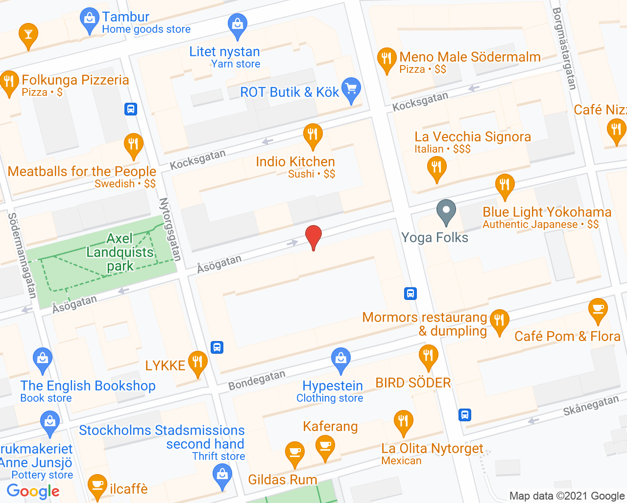 Karta till Nytorgets Vårdcentral, Södermalm