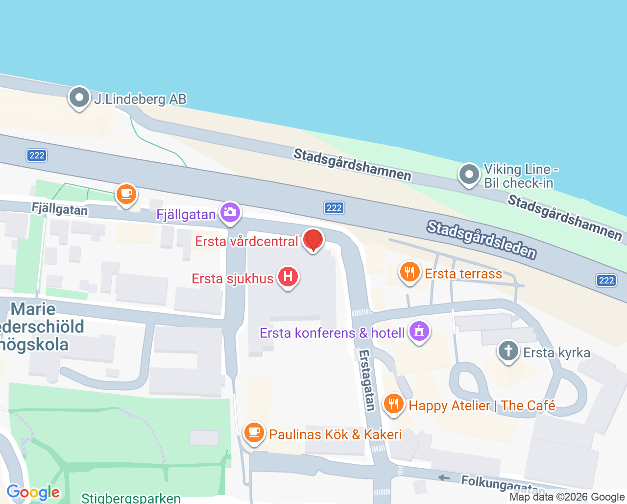 Karta till ASIH, Ersta sjukhus