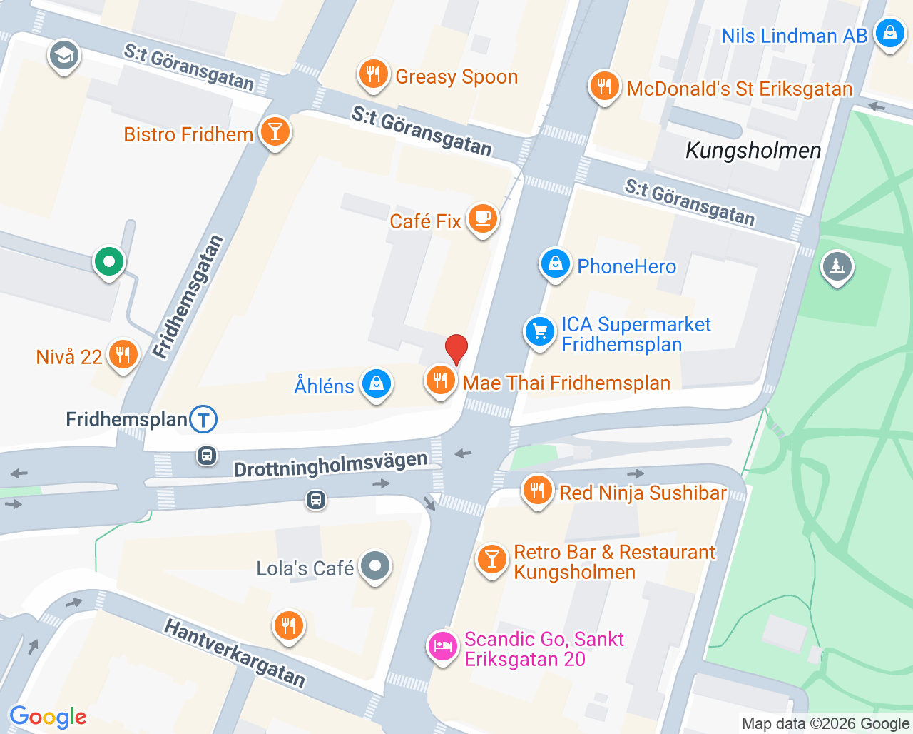 Karta till Svea KBT Kungsholmen