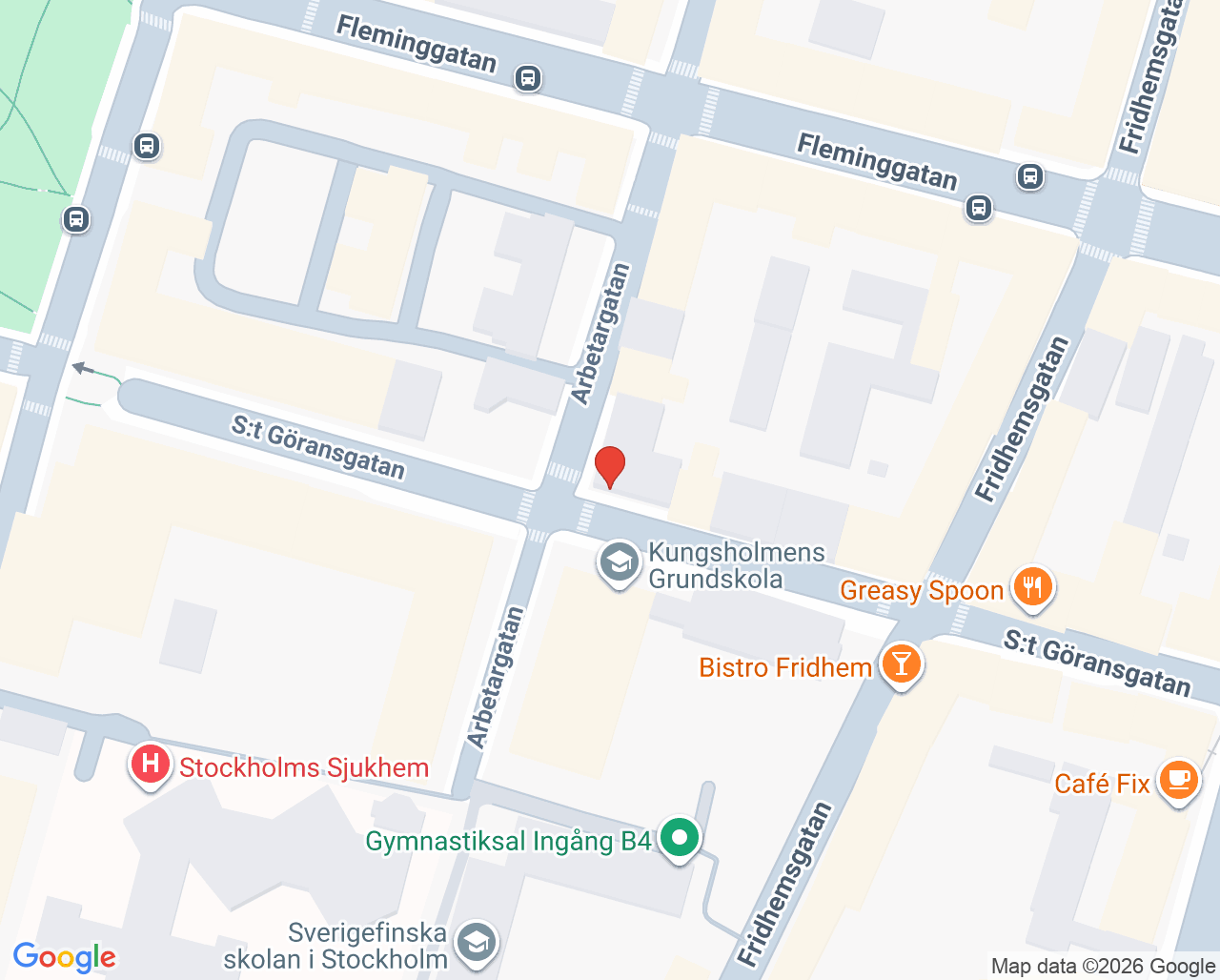 Karta till Svea KBT Fridhemsplan