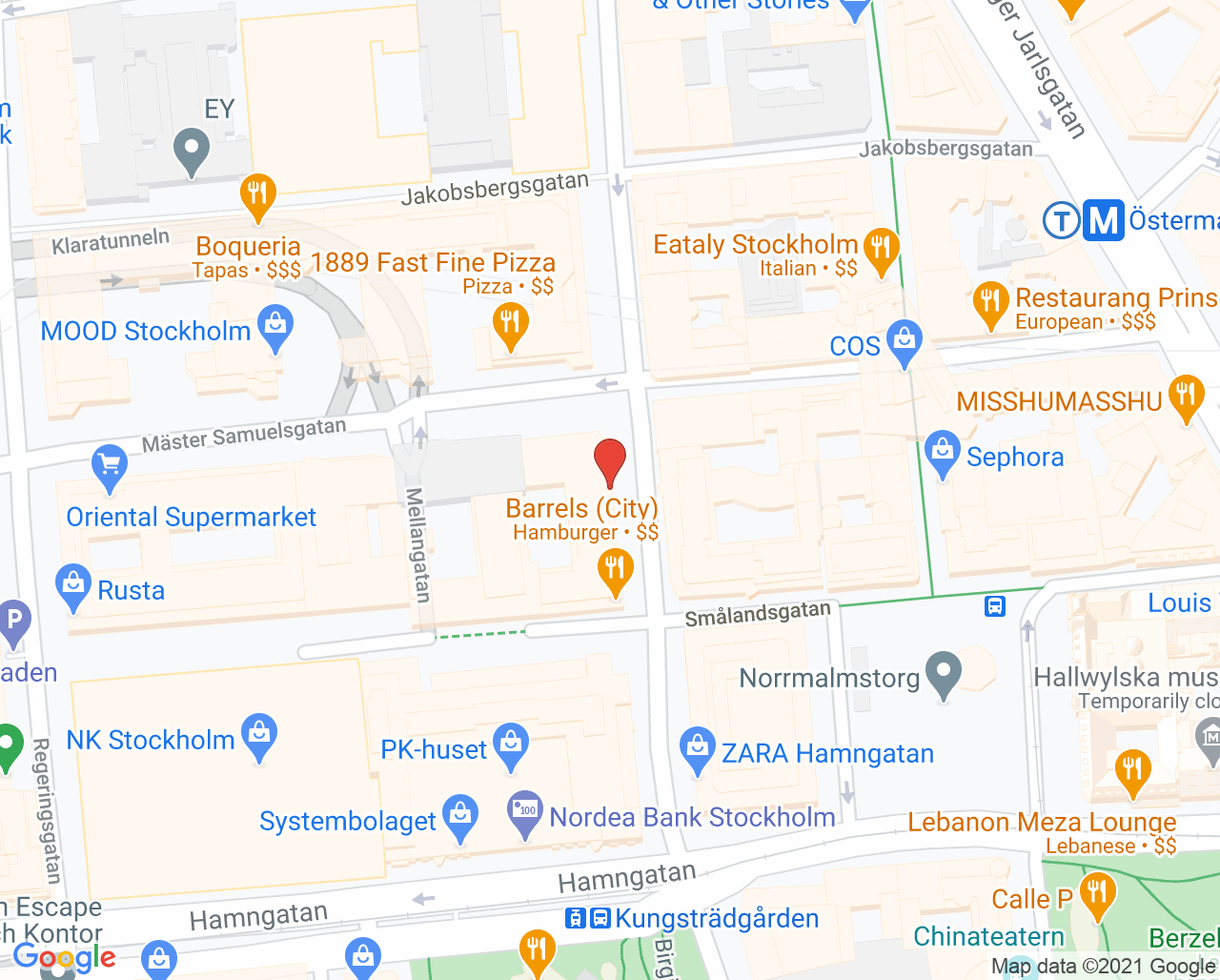 Karta till Ateta Specialistvård - Björn Wejkner, Östermalm