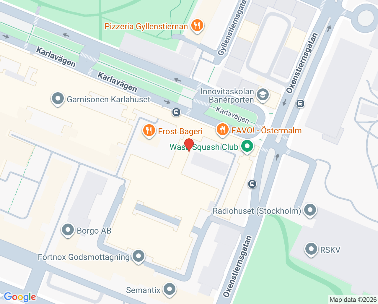 Karta till Capio Idrottscentrum