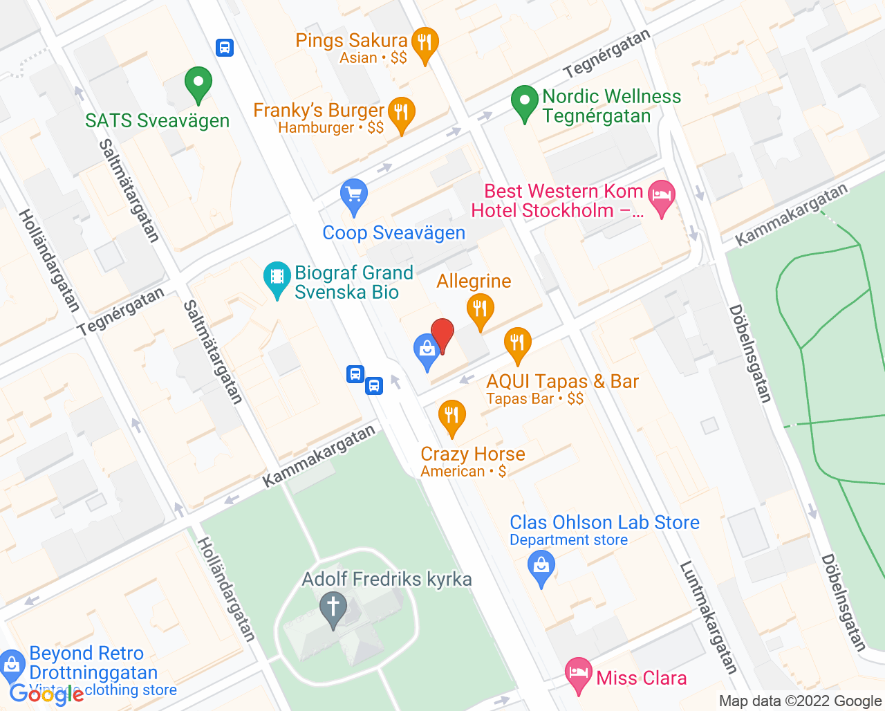 Karta till Tandklinik Veneer