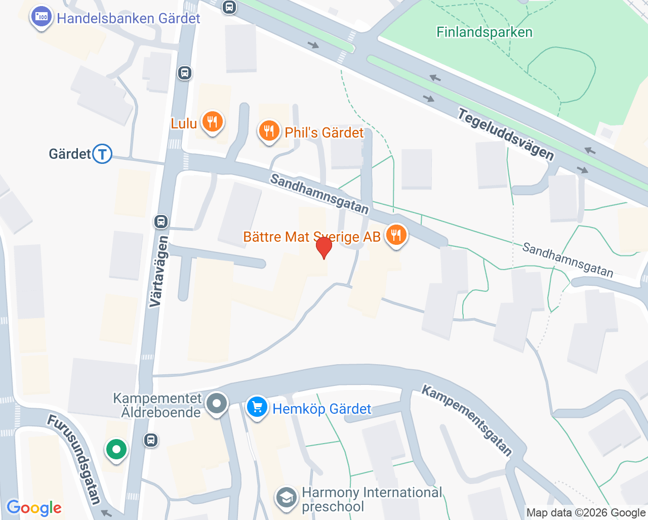 Karta till Logopedmottagningen Gärdet