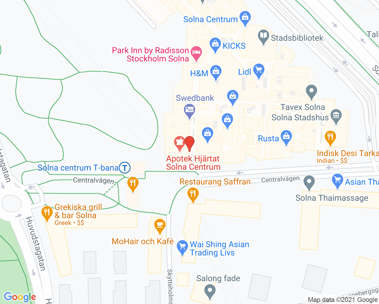 Karta till Solna SpecialistCenter - Mazaher Zarea-Ganji